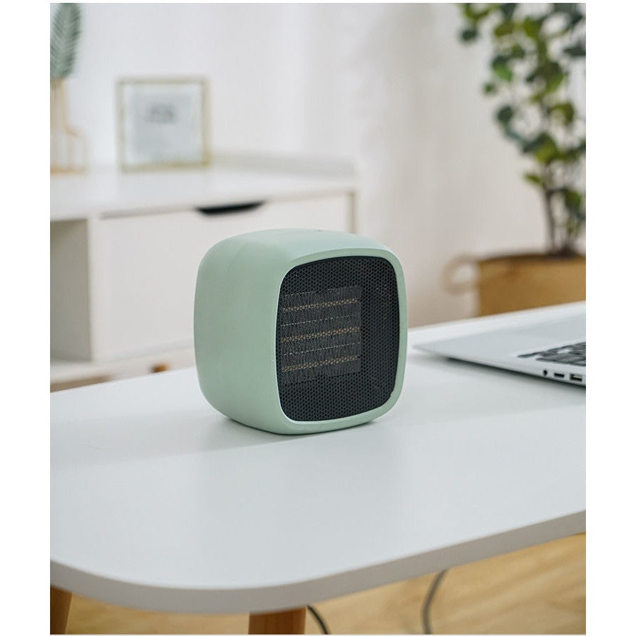 Mini radiator electric portabil, 800 W, 2 trepte, 150x120x175 mm, verde