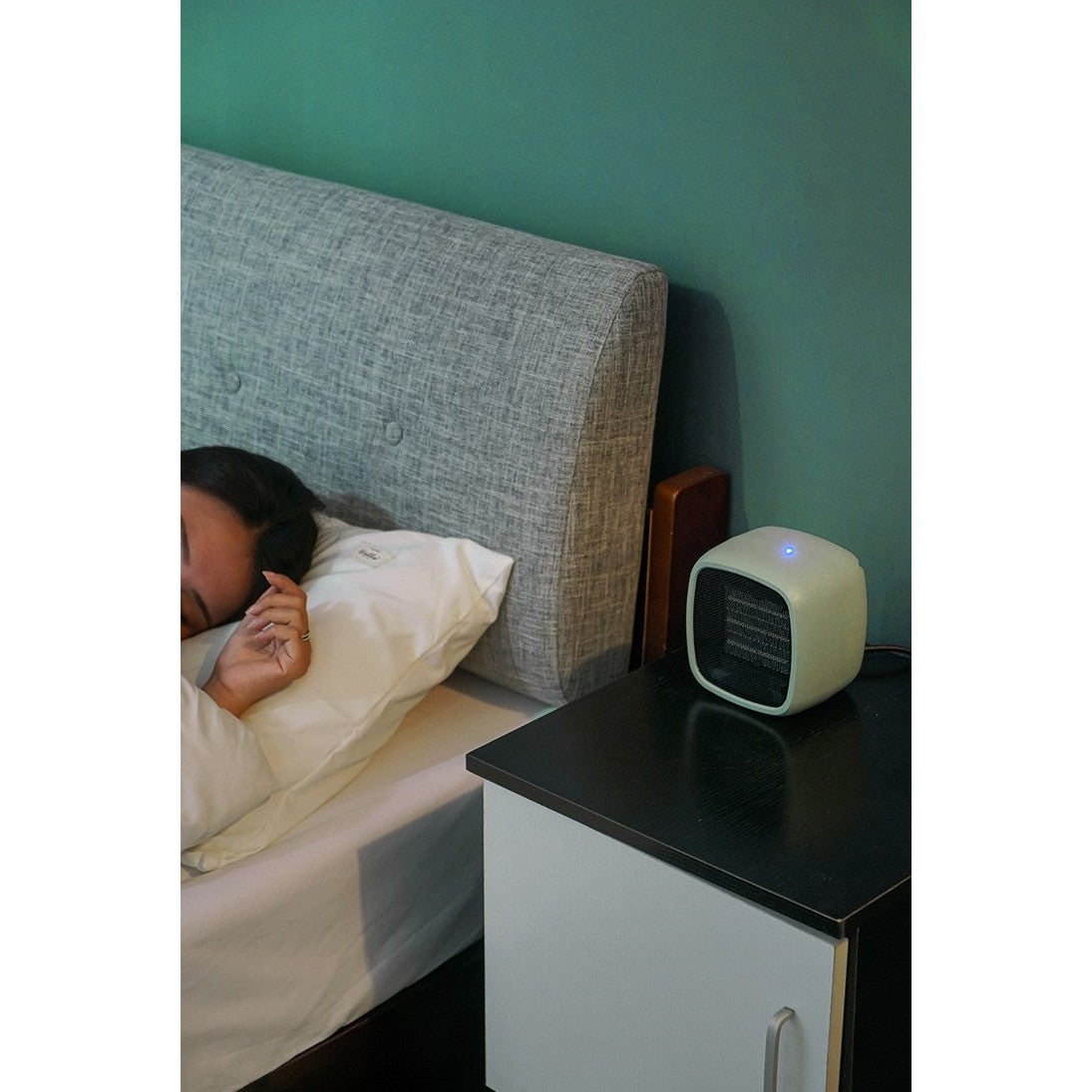 Mini radiator electric portabil, 800 W, 2 trepte, 150x120x175 mm, verde
