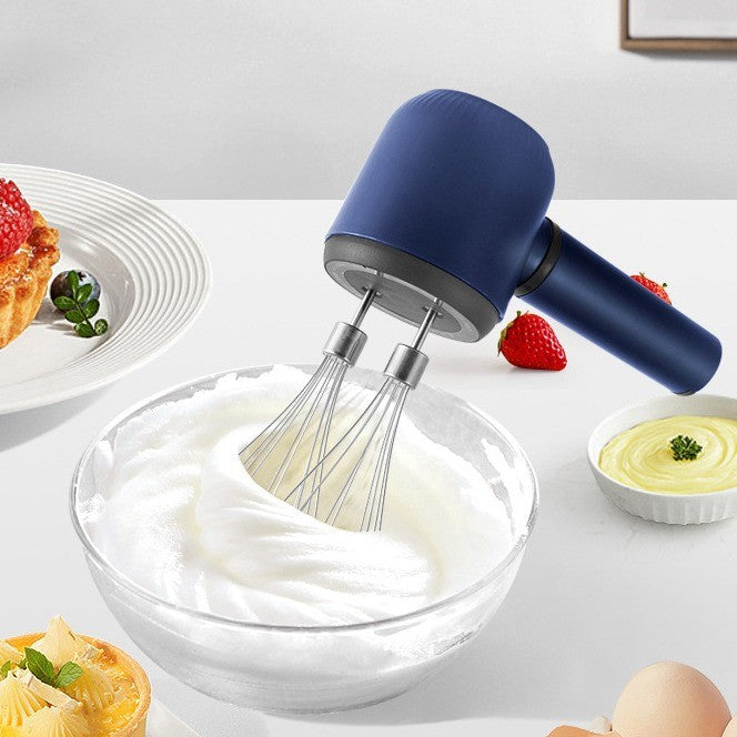 Mixer Electric fara Fir, Mixer pentru Oua Smantana Frisca, Maner Plastic, Usor de Utilizat si Depozitat, Cablu TYPE-C, 20 x 8.5 x 14.5 cm, Albastru Inchis