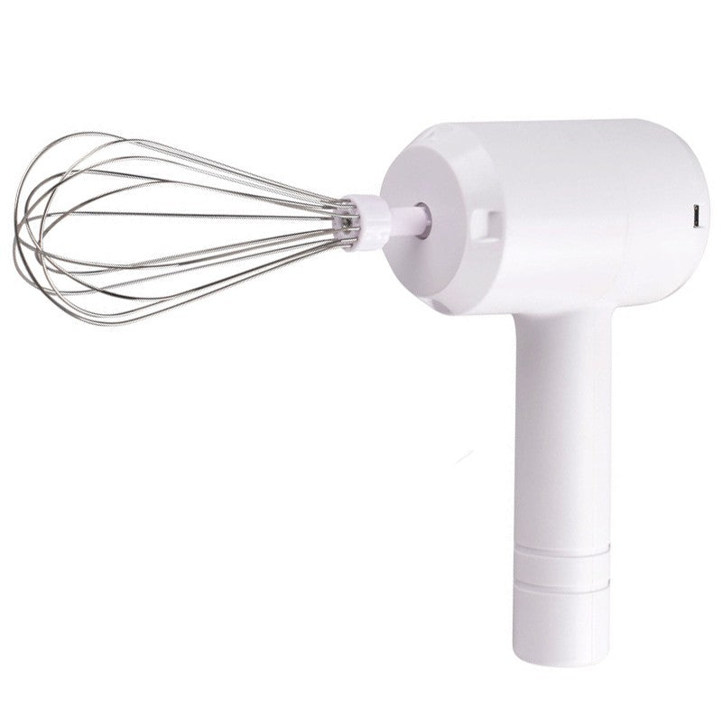Mixer Electric fara Fir, pentru Uz Casnic, pentru Oua Smantana Frisca, Maner Plastic, Usor de Utilizat si Depozitat, 3 Accesorii, Alb
