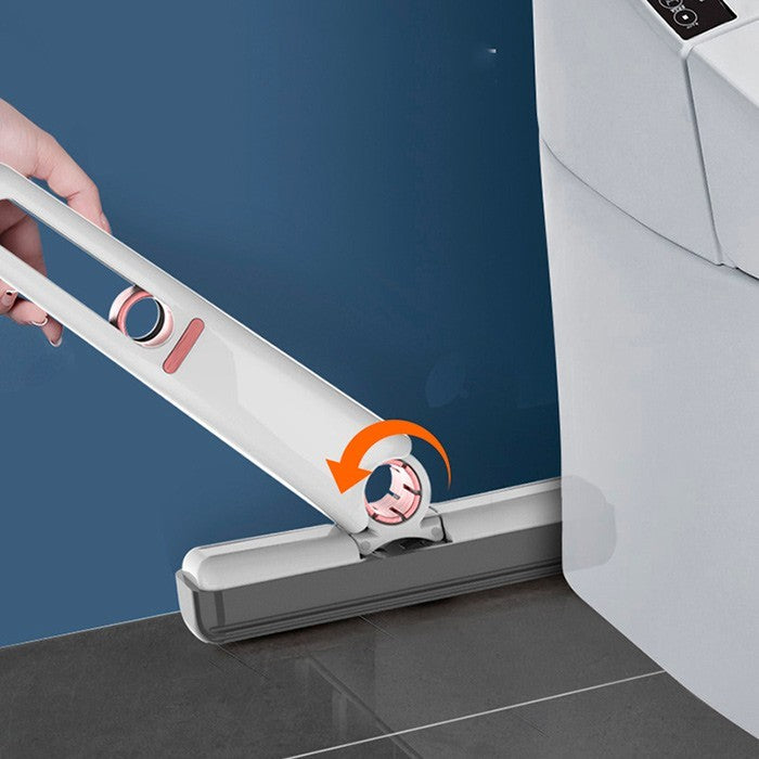 Mop de Mana, Mini-Portabil, cu Sistem de Stoarcere, Dispozitiv de Curatat Manual, cu Burete Absorbant, din PVA, 29.5 x 15.5 cm, 2 Rezerve, Alb