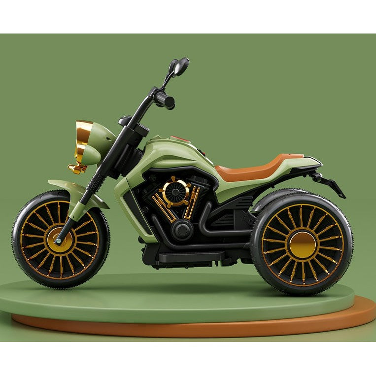Motocicleta Electrica Flippy, cu Acumulator,  Bluetooth, Sistem Anti-Rasturnare, Sistem de Lumini si Sunet, 1-8 Ani, 93 x 48 x 63 cm, Verde