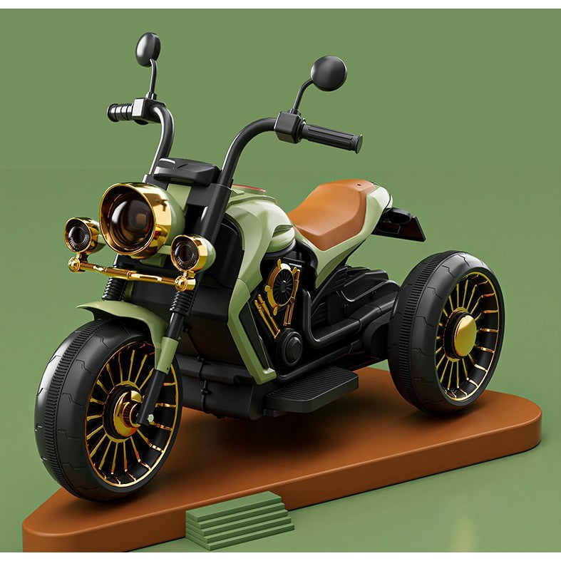 Motocicleta Electrica Flippy, cu Acumulator,  Bluetooth, Sistem Anti-Rasturnare, Sistem de Lumini si Sunet, 1-8 Ani, 93 x 48 x 63 cm, Verde