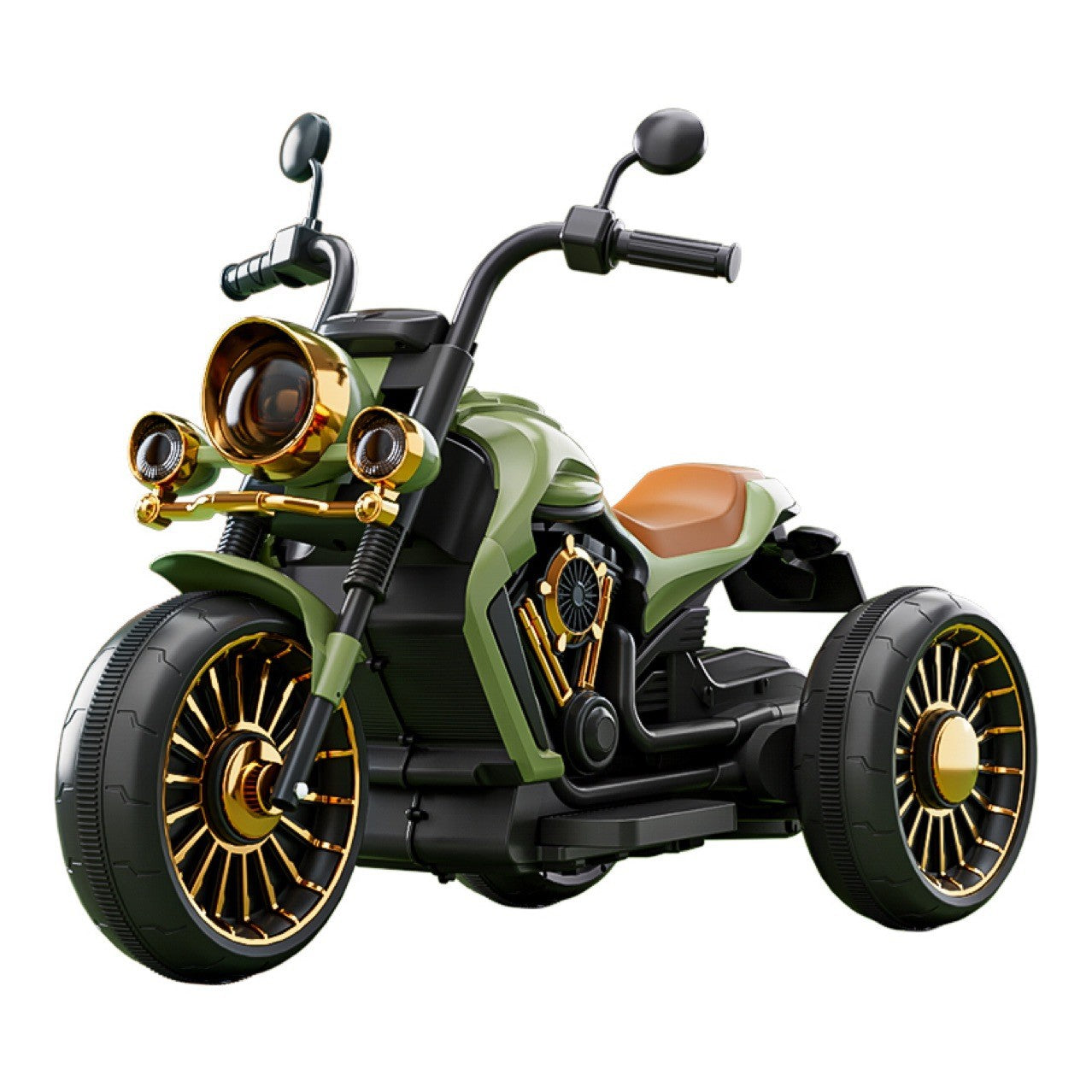 Motocicleta Electrica Flippy, cu Acumulator,  Bluetooth, Sistem Anti-Rasturnare, Sistem de Lumini si Sunet, 1-8 Ani, 93 x 48 x 63 cm, Verde