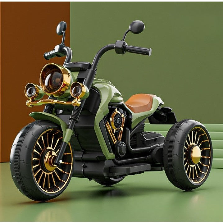Motocicleta Electrica Flippy, cu Acumulator,  Bluetooth, Sistem Anti-Rasturnare, Sistem de Lumini si Sunet, 1-8 Ani, 93 x 48 x 63 cm, Verde