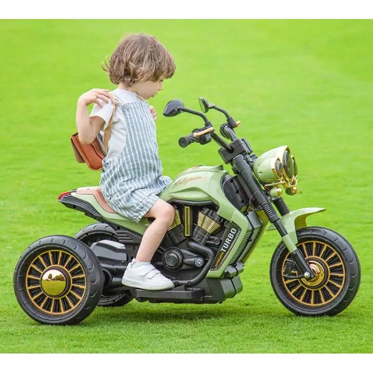 Motocicleta Electrica Flippy, cu Acumulator,  Bluetooth, Sistem Anti-Rasturnare, Sistem de Lumini si Sunet, 1-8 Ani, 93 x 48 x 63 cm, Verde