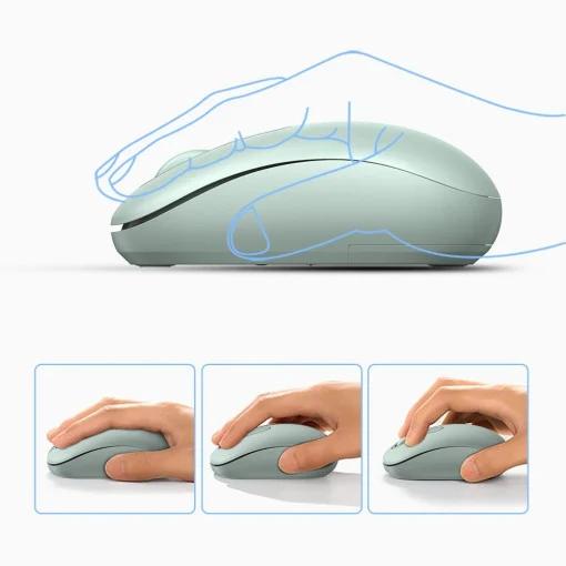 MOUSE Ugreen, "MU105" PC sau NB, wireless 2.4GHz, optic, 3/1 butoane/scroll, 2400 dpi, include baterie, verde "90672" - 6957303896721
