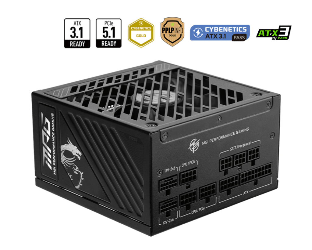 Sursa MSI MPG A1250GS PCIE5, 1250 W, ATX, 80+ Gold, PCIe 5.1, Full Modulara, Negru 