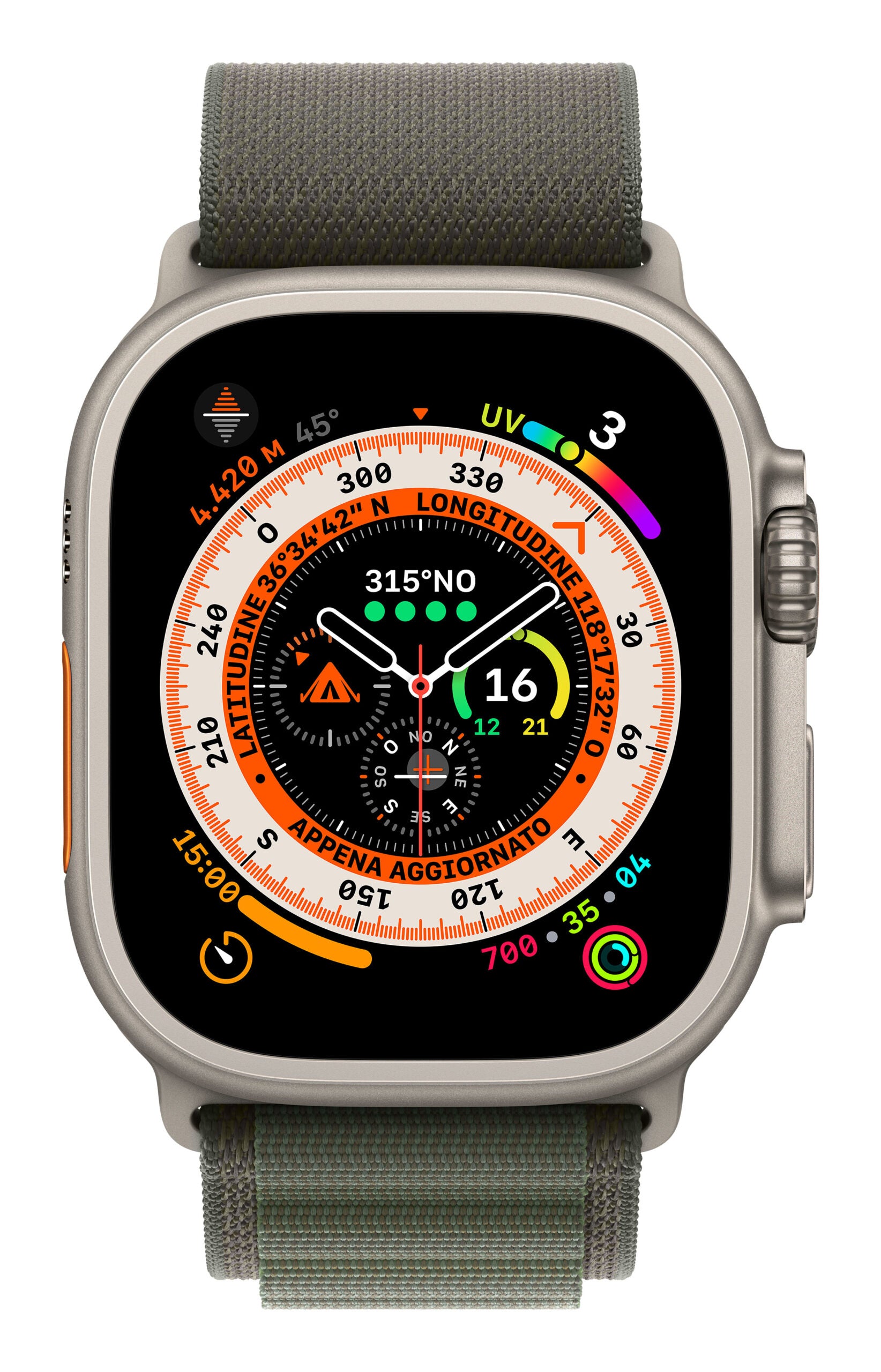 Smartwatch Watch Ultra GPS + Cellular 49mm Titanium Case with Alpine Loop M - Green "MQFN3"