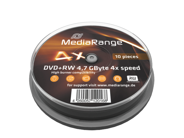 MediaRange DVD+RW 4x Cake10 "MR451" – Blank-uri