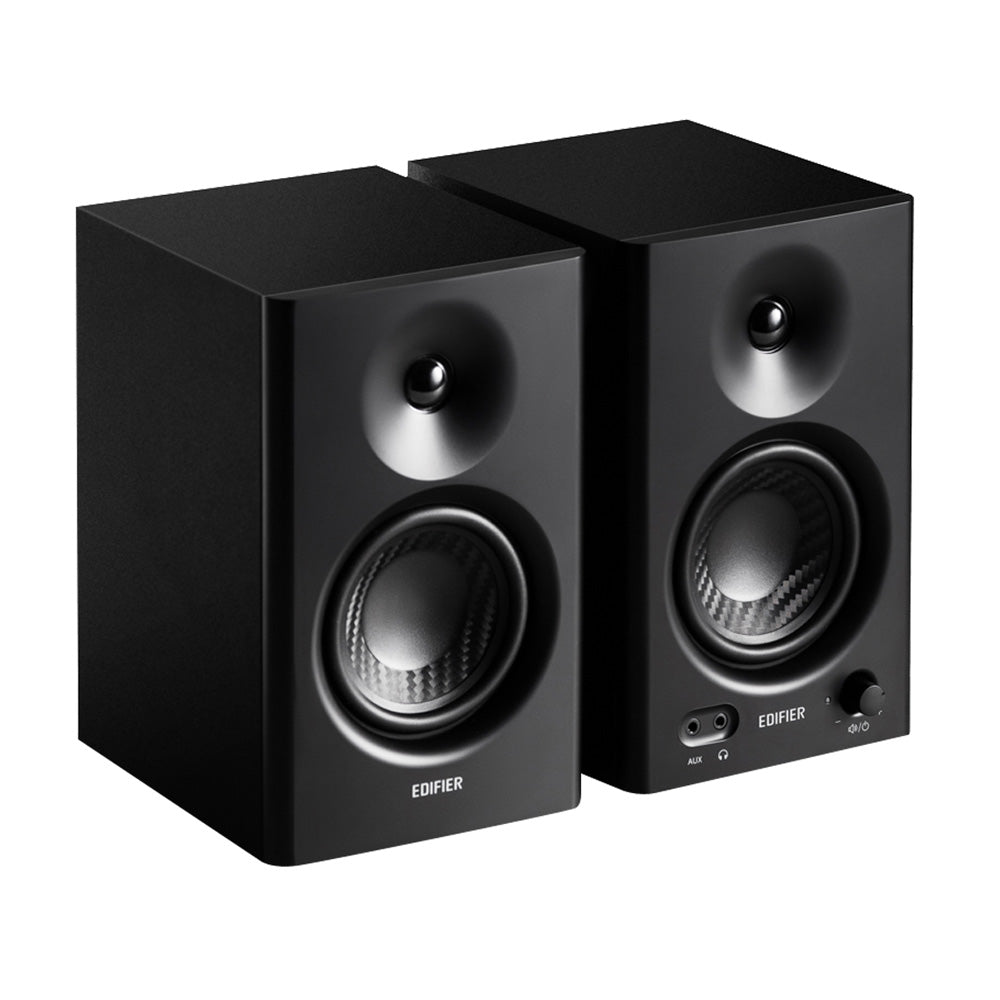 BOXE EDIFIER 2.0, RMS: 42W (2 x 21W), studio monitor, volum, bass, treble, intrare jack 6.35 TRS balanced, RCA, iesire casti, black, "MR4-BK"