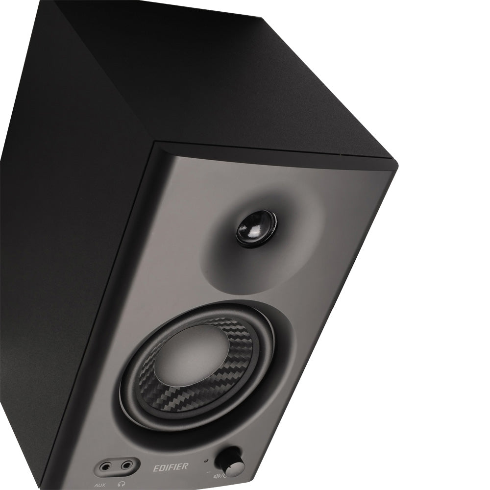 BOXE EDIFIER 2.0, RMS: 42W (2 x 21W), studio monitor, volum, bass, treble, intrare jack 6.35 TRS balanced, RCA, iesire casti, black, "MR4-BK"