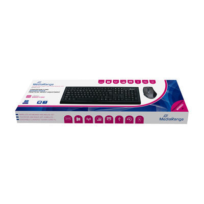 MediaRange Wireless keyboard and 5-button optical mouse set, QWERTY (UK), black "MROS104-UK"