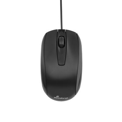 MediaRange Corded 3-button optical mouse, black "MROS211"