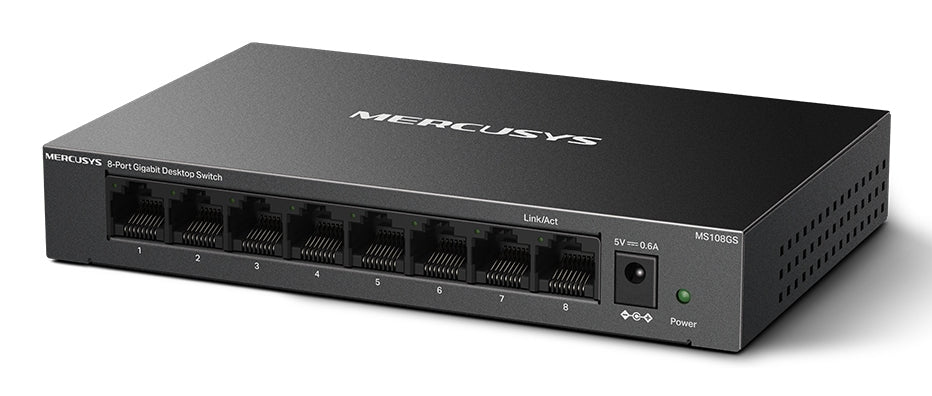 SWITCH MERCUSYS, porturi Gigabit x 8, unmanaged, carcasa metal, "MS108GS"