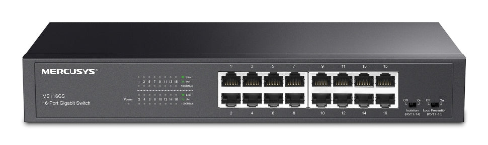 SWITCH MERCUSYS 16 porturi Gigabit, metalic "MS116GS"