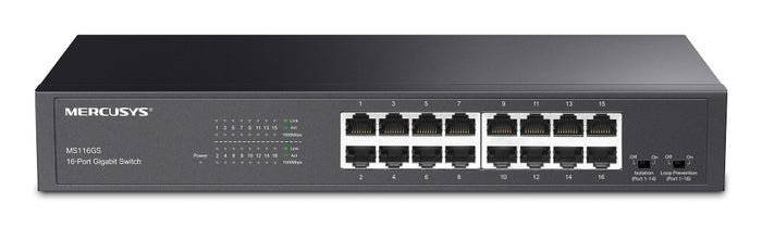 SWITCH Mercusys 16 porturi Gigabit, metalic "MS116GS" – Switchuri