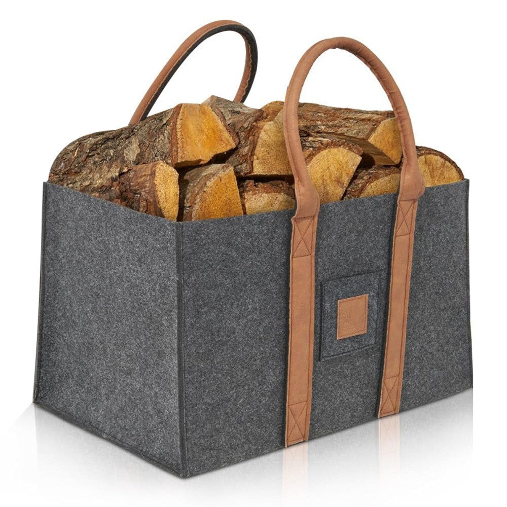 Cos Multifunctional pentru Rufe, Cos Depozitare, Gri Inchis, 50x34x32, Geanta Durabila pentru Lemne si Accesorii