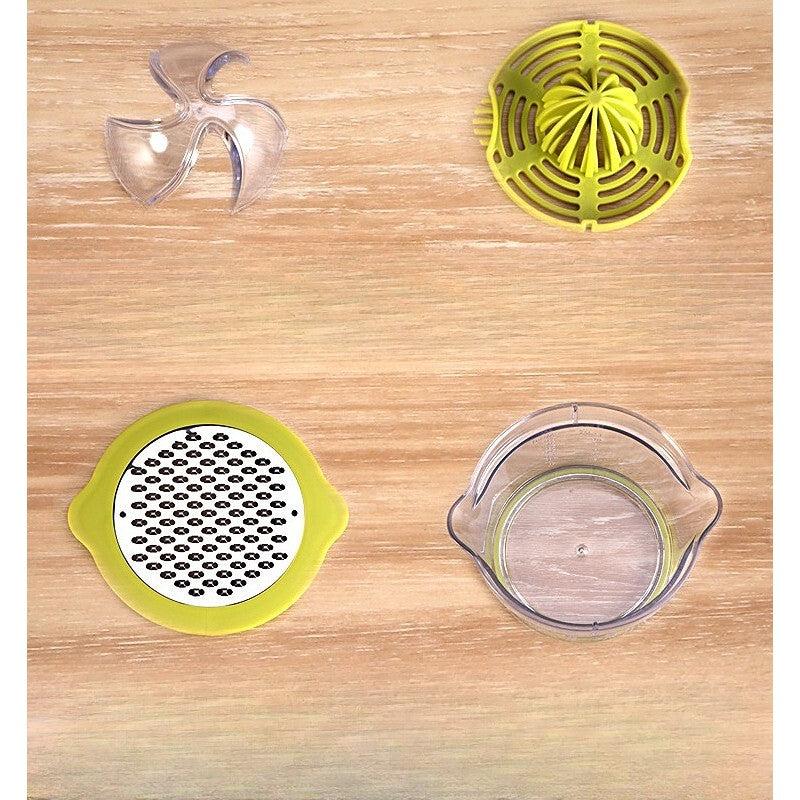 Storcator de Fructe 2 in 1, cu Razatoare si Separator Ou, 14.8 x 8 x 13 cm, Verde