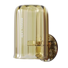 Suport Multifunctional 2 in 1, Pahar si Suport pentru Periuta de Dinti, Plastic, Dimensiune: 10.4 x 7.3 x 7.3 cm, Maro Galbui
