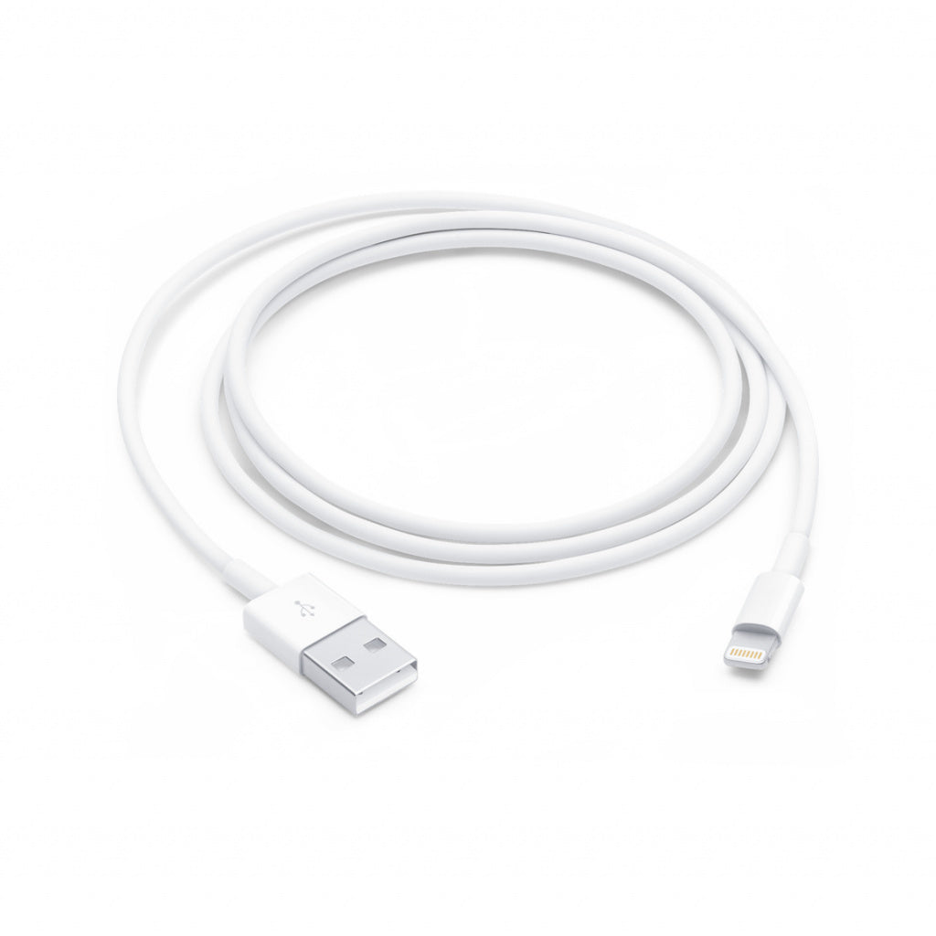 CABLU alimentare si date smartphone Apple, Lightning (T) la USB 2.0 (T), cauciuc, lungime 1 m, alb, "muqw3zm/a"