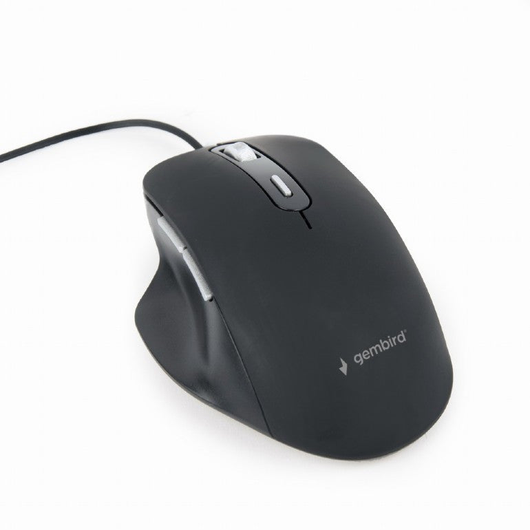 MOUSE GEMBIRD, PC sau NB, cu fir, USB, optic, 3600 dpi, butoane/scroll 6/1, , negru, "MUS-6B-02"