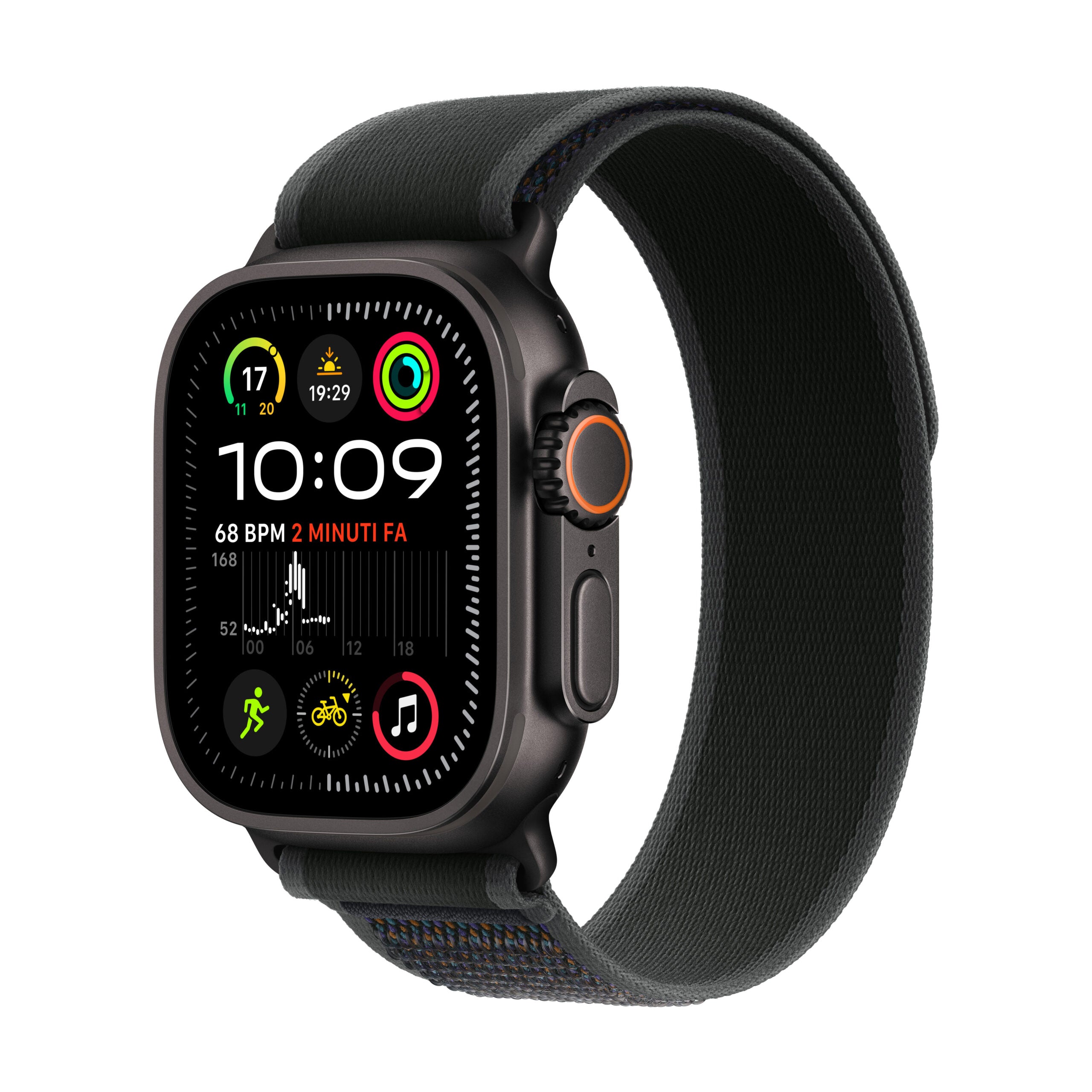 Watch Ultra 2 v2, Cellular 49mm Black Titanium Case with Black Trail Loop - M/L "MX4V3WB/A"