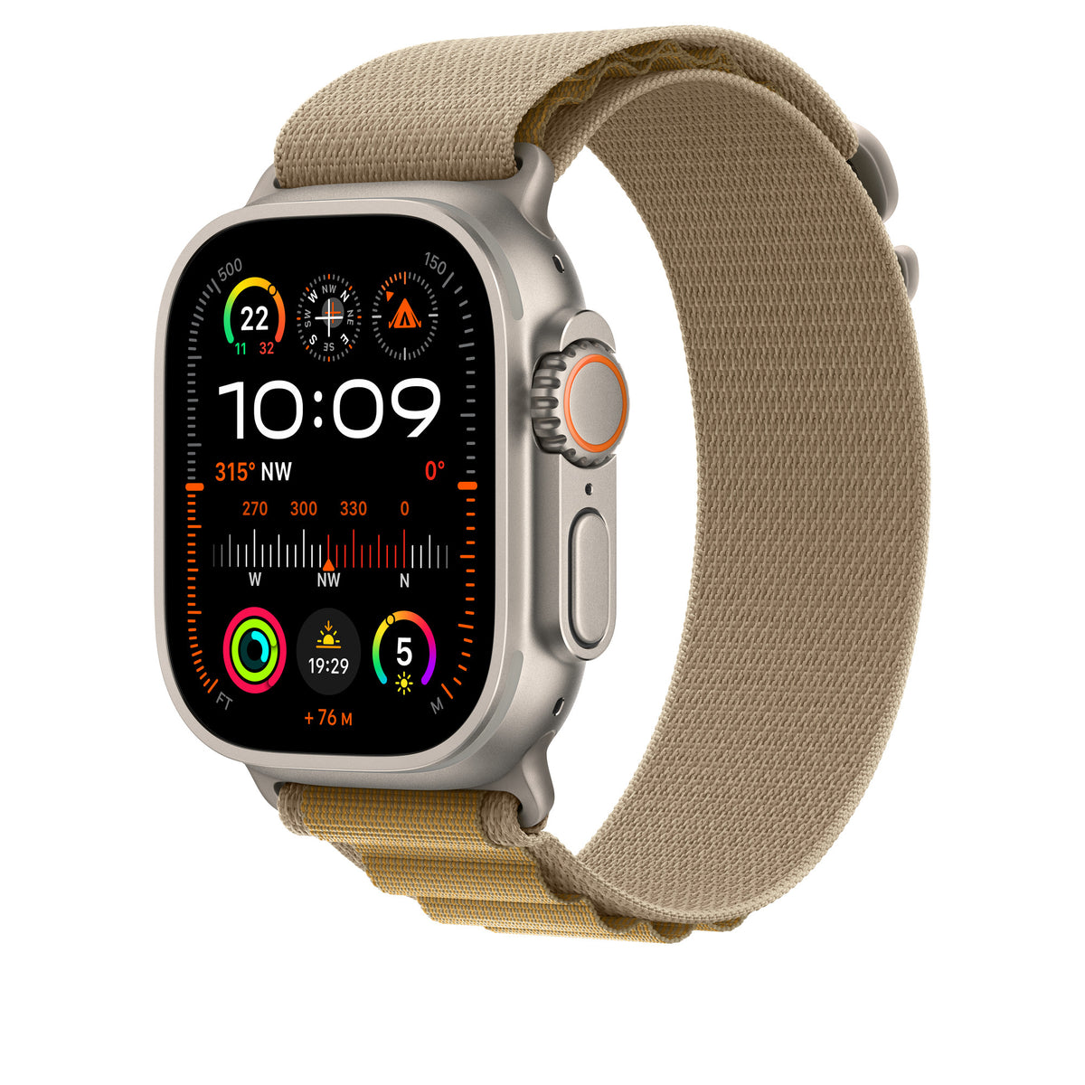 Curea Smartwatch Apple MXN13ZM/A pentru Watch 49mm, Alpine Loop, Small (Bej) 
