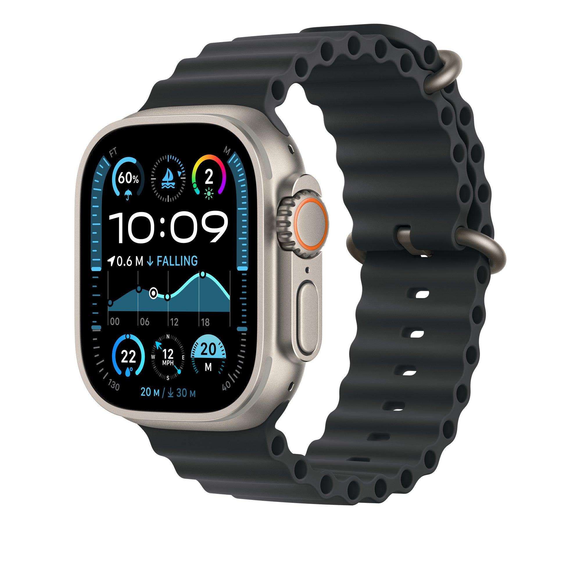 AW BAND 49MM OCEAN BLACK NAT TITANIUM XL "MXTM3ZM/A"