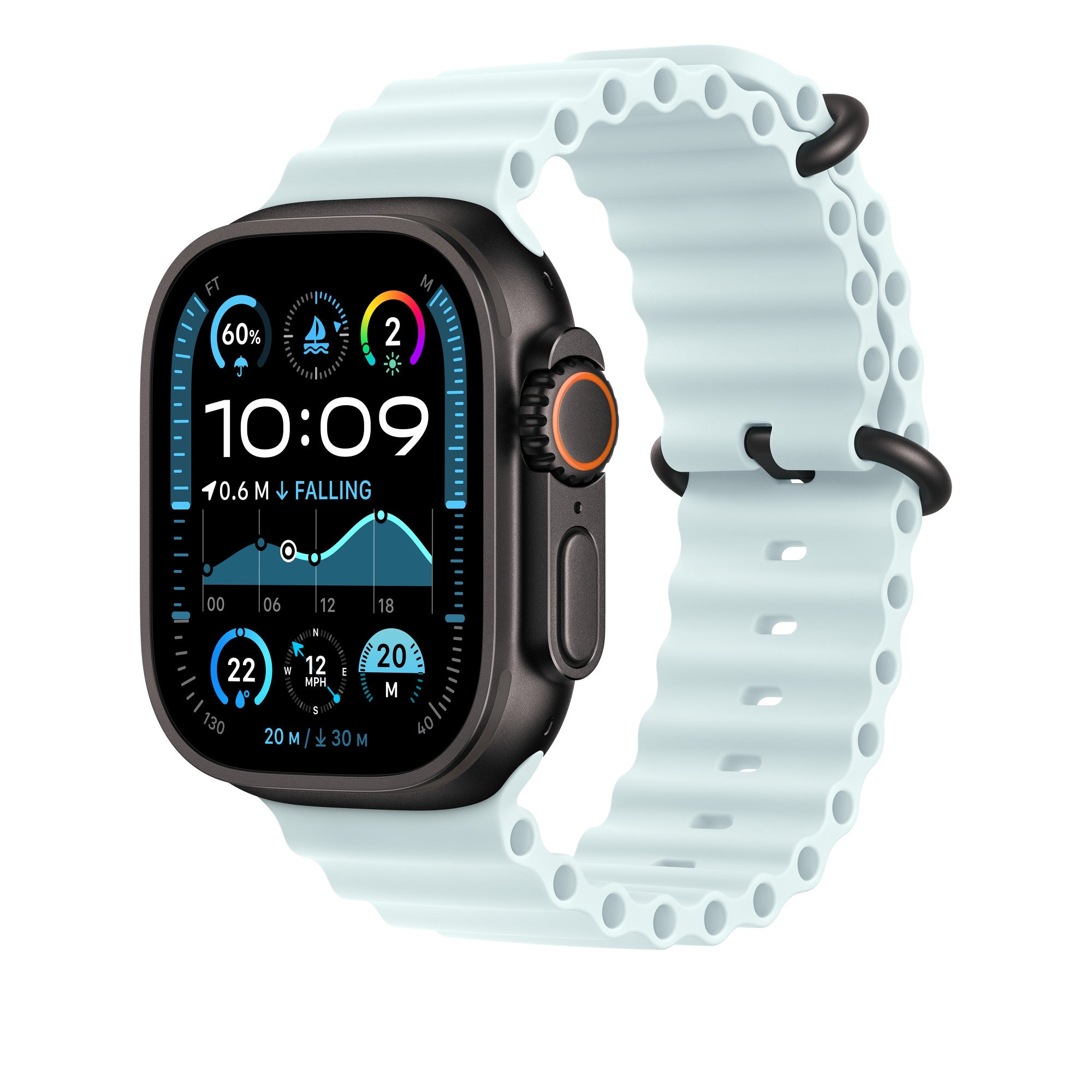 AW BAND 49MM OCEAN ICE BL BK TITANIUM XL "MYP93ZM/A"