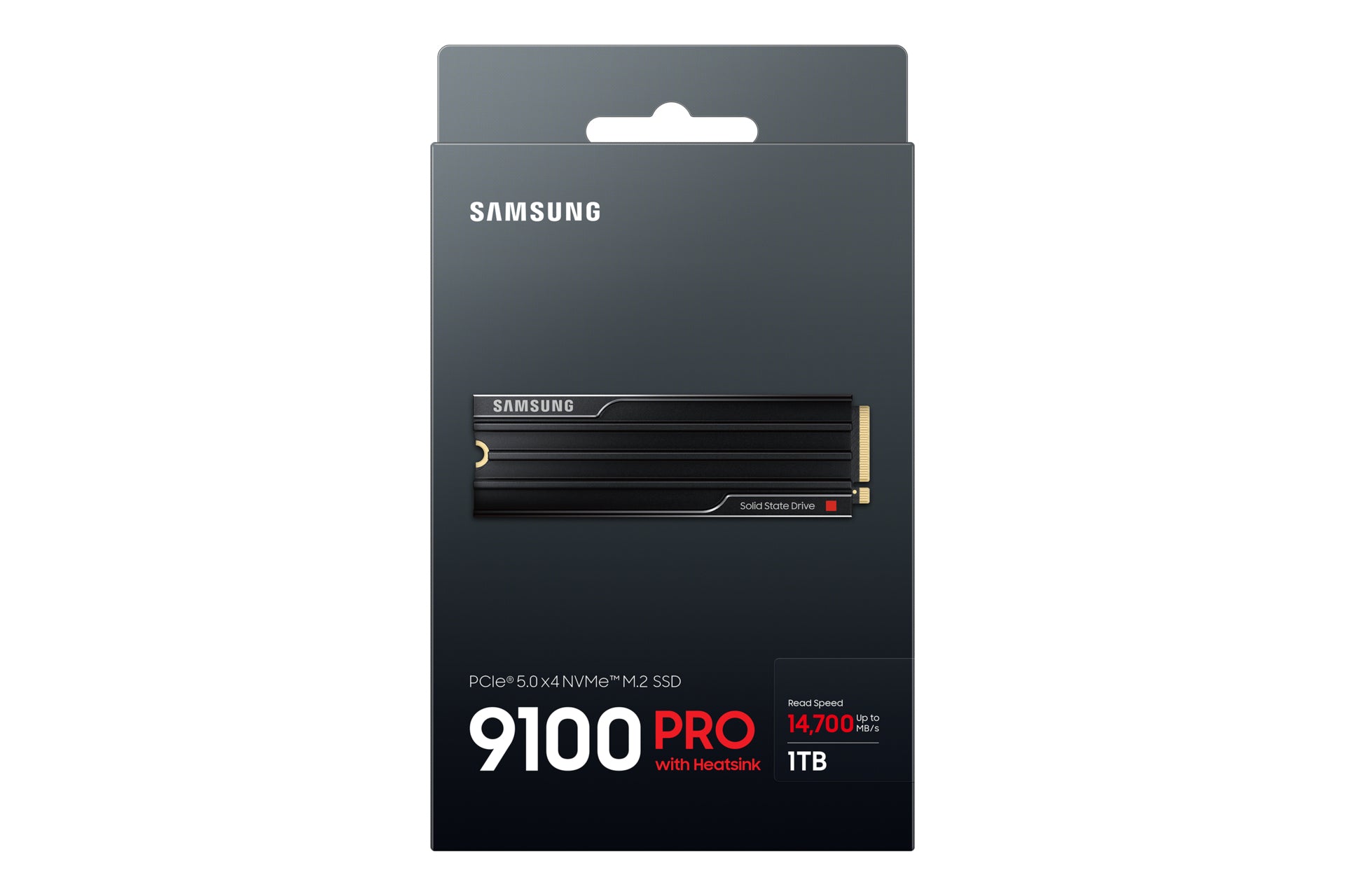 SAMSUNG 9100 PRO SSD Heatsink NVMe M.2 1TB PCIe 5.0 14.700 MB/s Read 13.300 MB/s Write Internal SSD for PC-Gaming and video editing "MZ-VAP1T0CW"