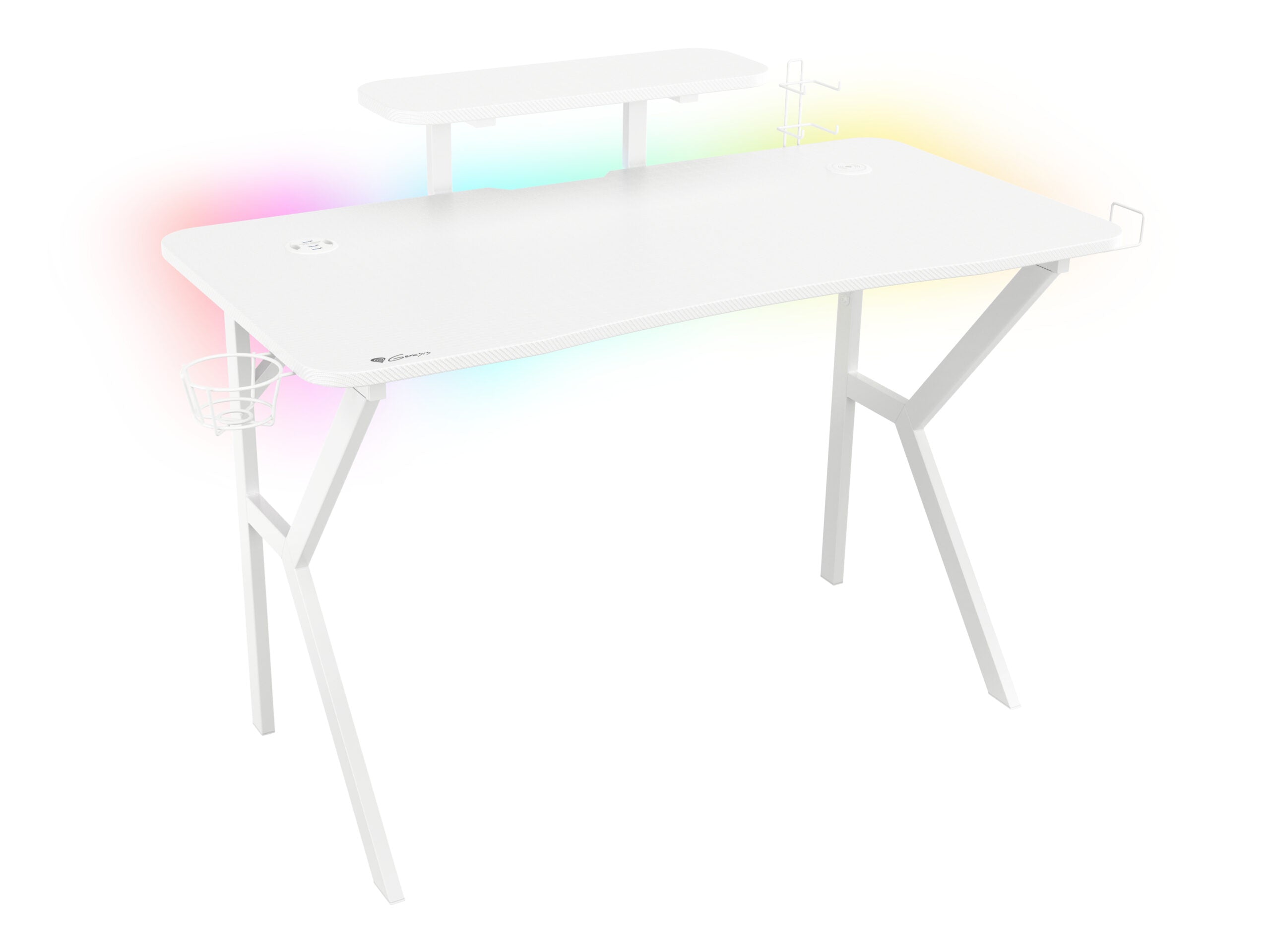 Birou gaming Genesis Holm 320 RGB alb "NDS-1802"