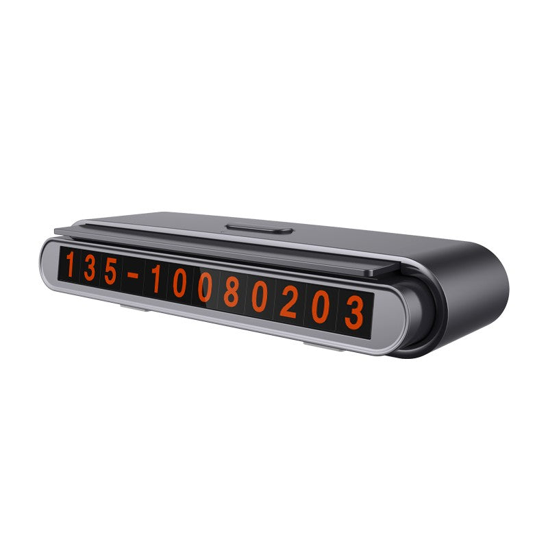 Suport Numar de Telefon pentru Parcare Auto, Suport pentru Numarul de telefon, Banda glisanta pentru Ascundere, Banda Adeziva Inclusa, 120 x 48 x 24 mm, Cifre Rosii, Negru