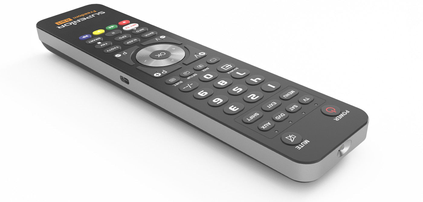 TELECOMANDA UNIVERSALA Superior, 2 in 1, programabila simultan pt. TV, DVD, satelit si AUX, conectare PC prin USB Type-C, cablu inclus, baterii 2 x AAA (neincluse), negru "SUPTUB002"