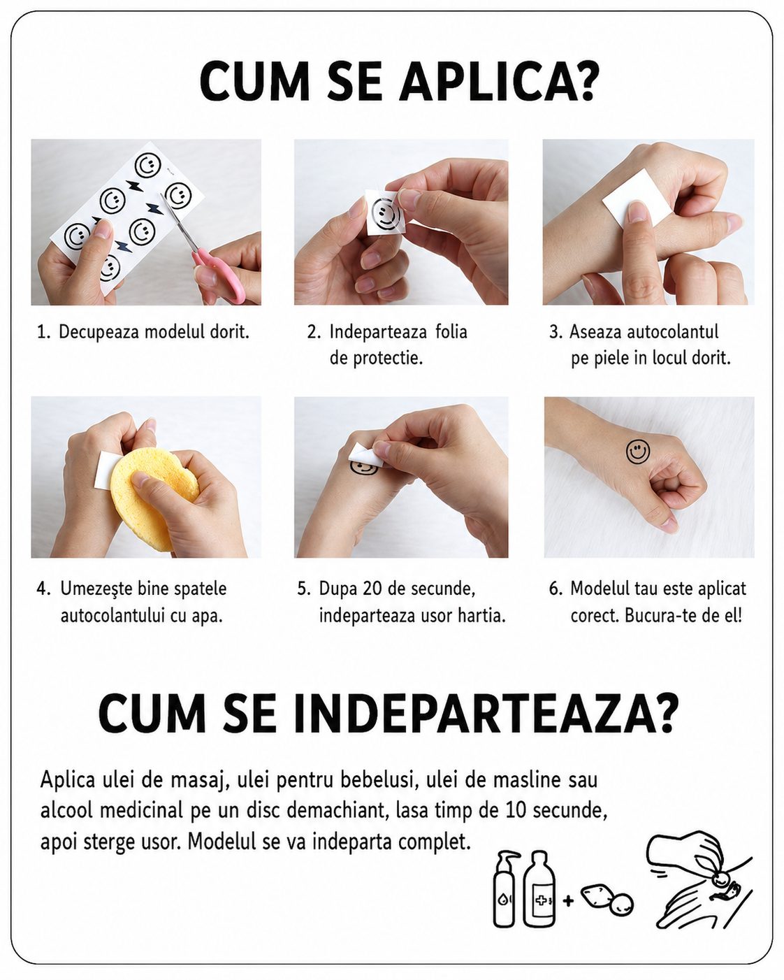 Set Tatuaje Temporare pentru Copii, Modele Cartoon cu Insecte si Natura, Rezistente la Apa, pentru Petreceri si Activitati Creative, Foaie 12 x 6.8 cm, Multicolor