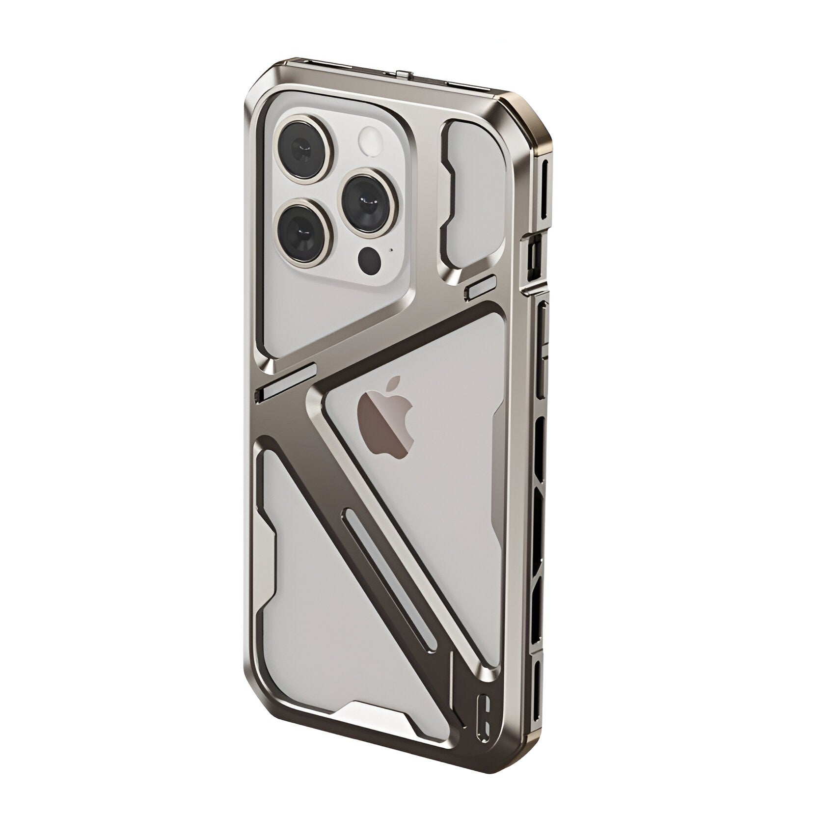 Husa de Protectie Armor Metal Compatibila cu iPhone 15 Pro Max, Antizgariere, Antisoc, Protectie Supraincalzire, Gri Metalizat
