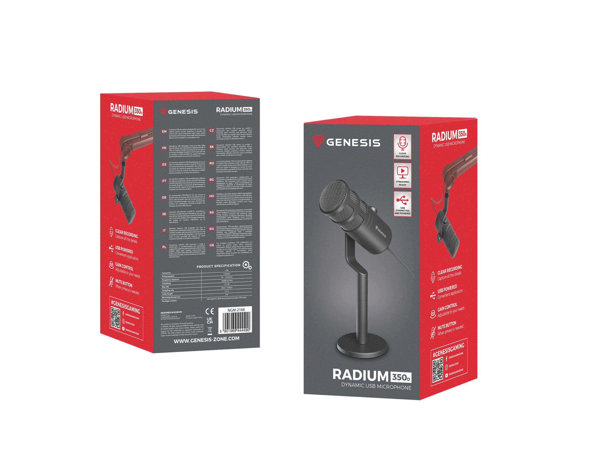Microfon Genesis Radium 350D negru "NGM-2168"
