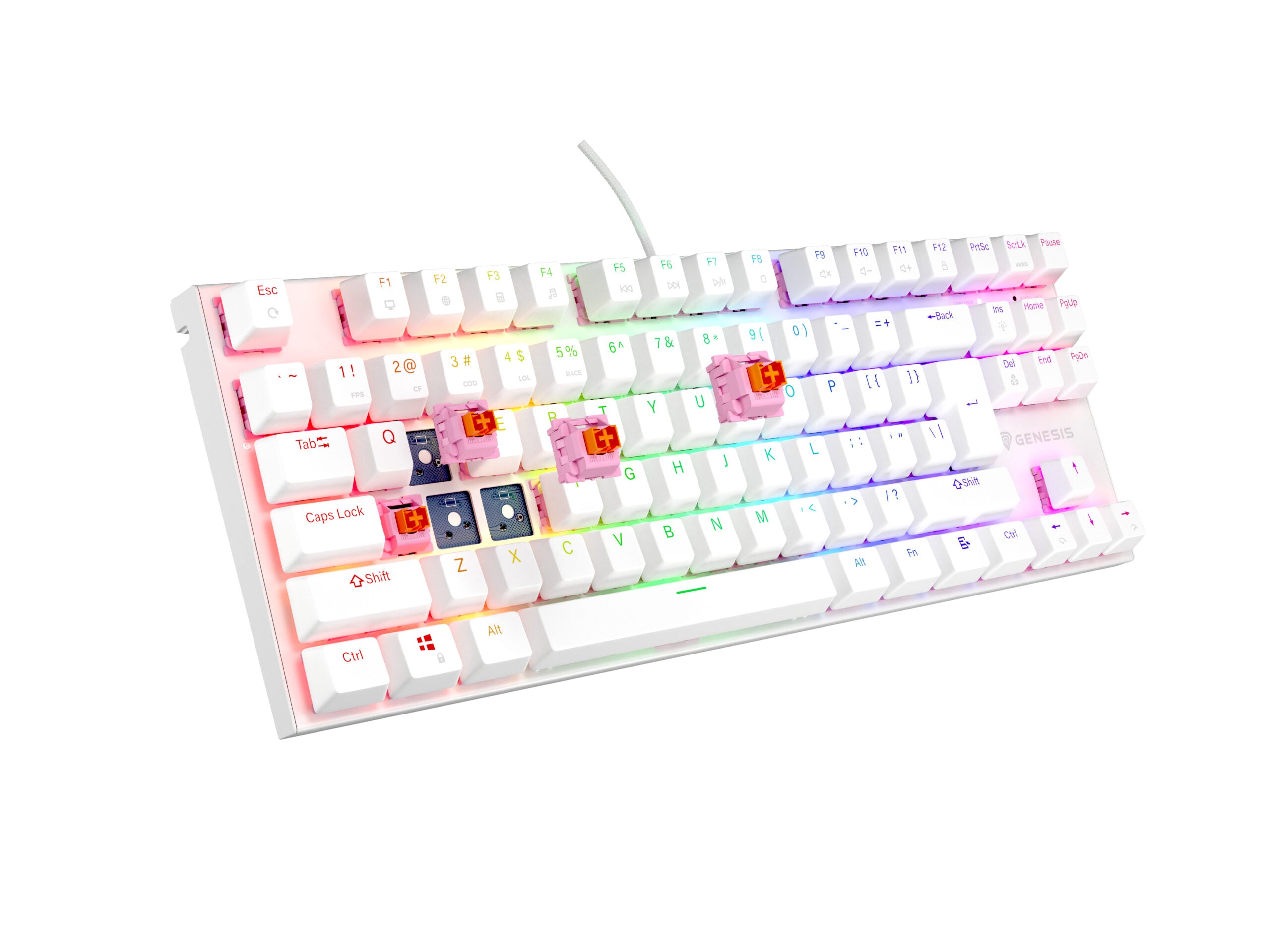 Tastatura Genesis Thor 303 TKL P alb "NKG-2063"