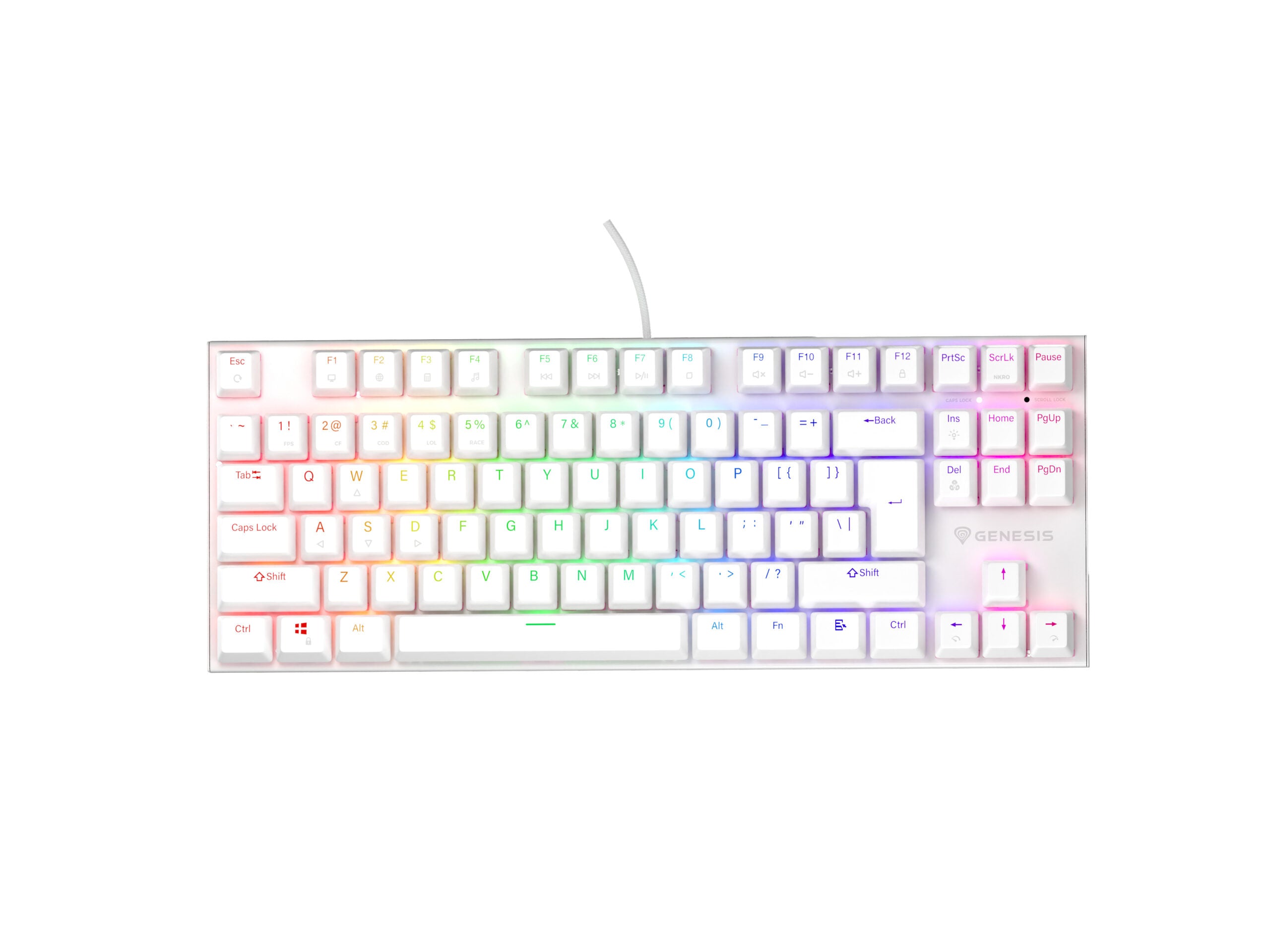 Tastatura Genesis Thor 303 TKL P alb "NKG-2063"