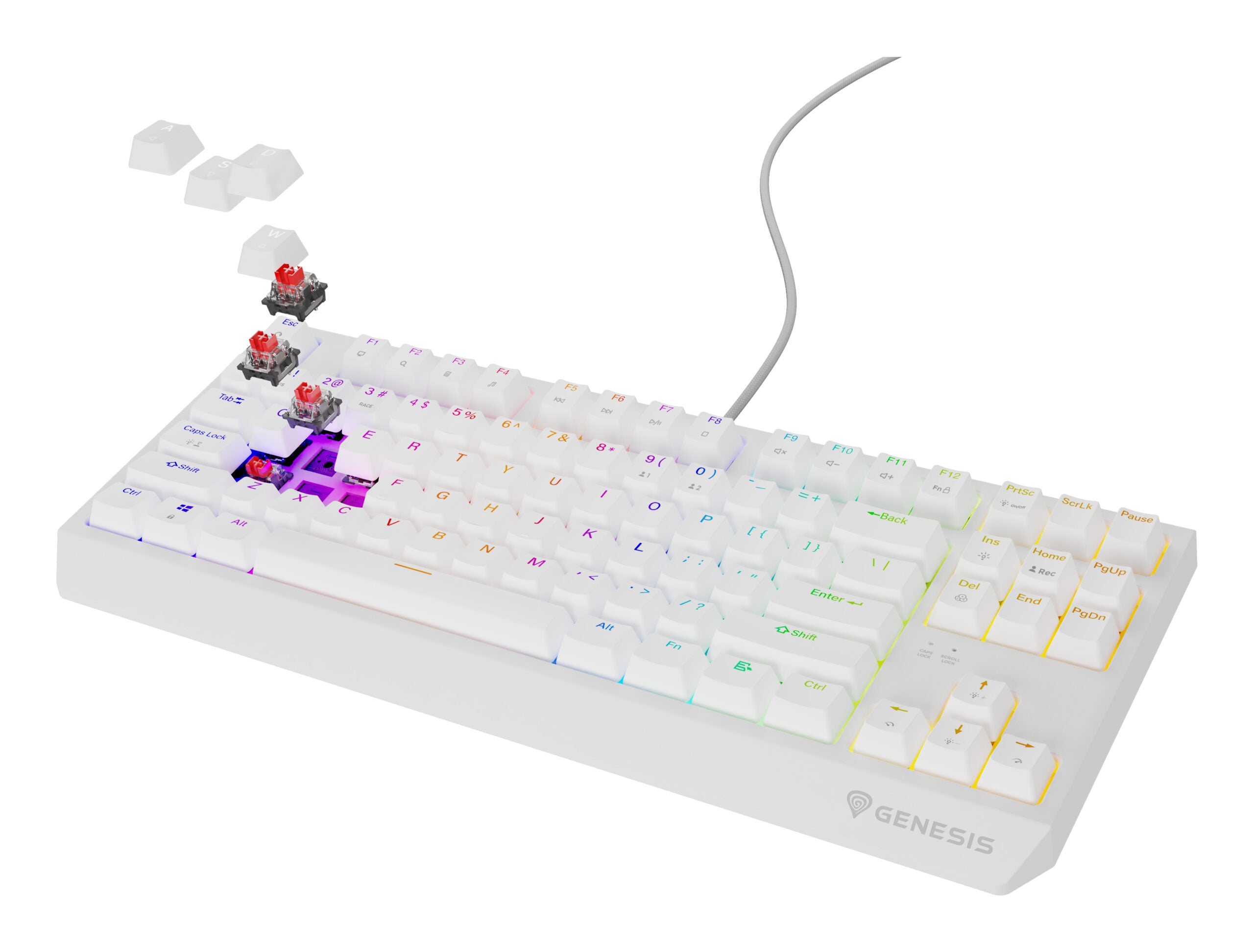 Tastatura Genesis Thor 230 TKL R alb "NKG-2078"