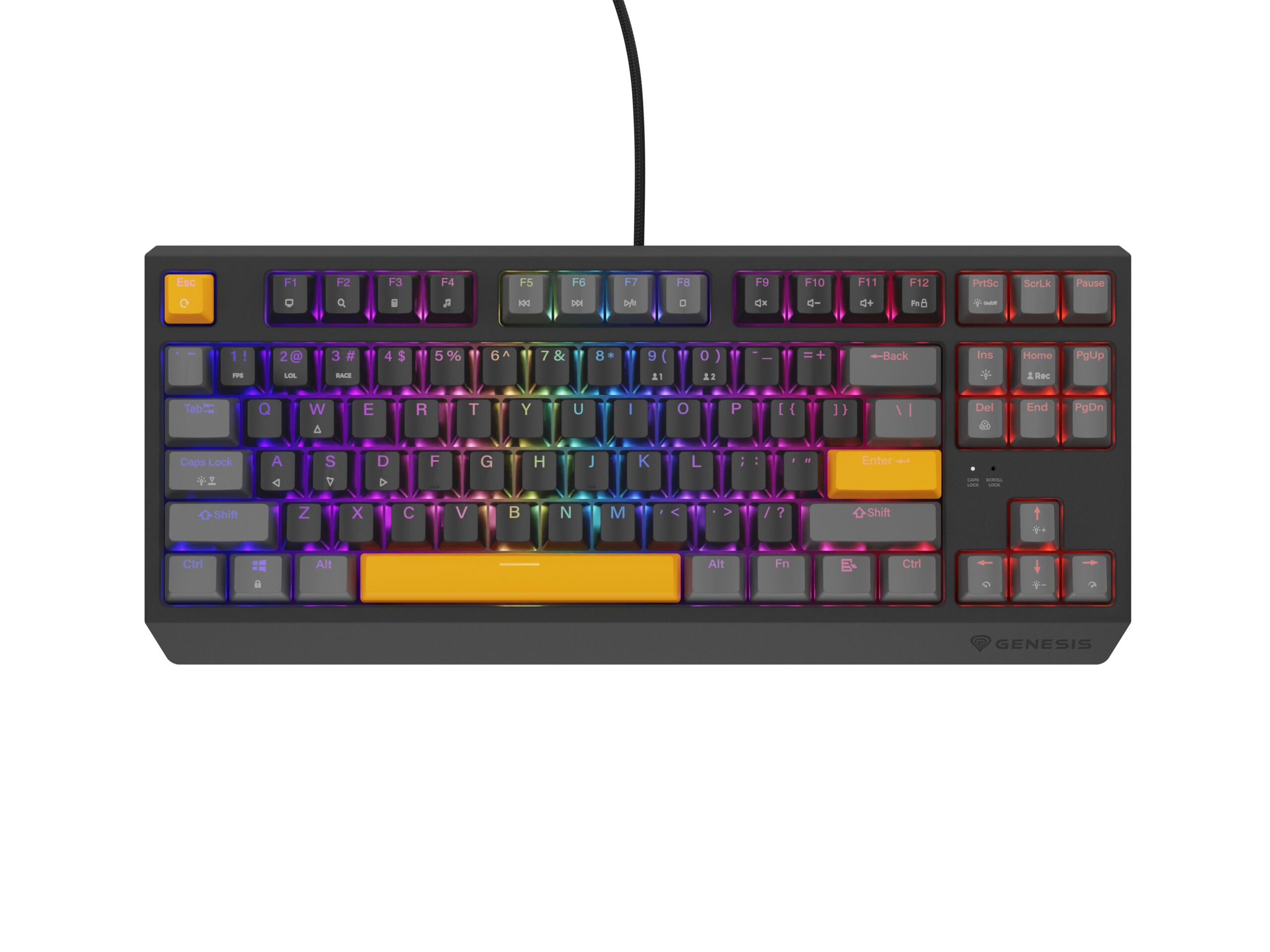 Tastatura Genesis Thor 230 TKL Anchor Gray Positive RGB Outemu Red "NKG-2081"