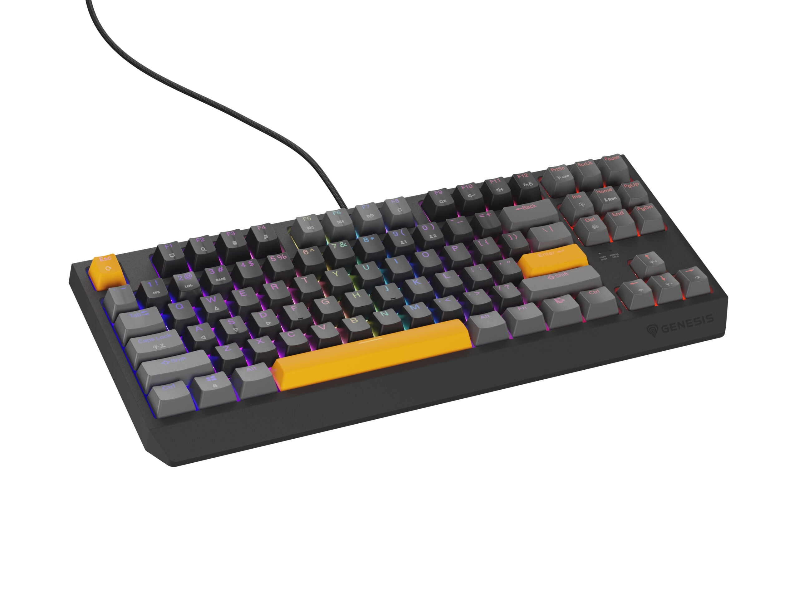 Tastatura Genesis Thor 230 TKL Anchor Gray Positive RGB Outemu Red "NKG-2081"