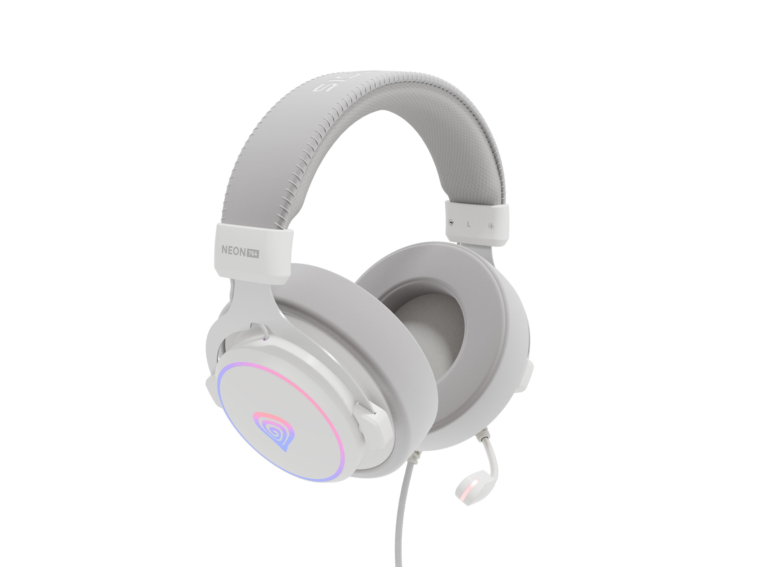 Casti cu fir Genesis Neon 764 alb "NSG-2170"