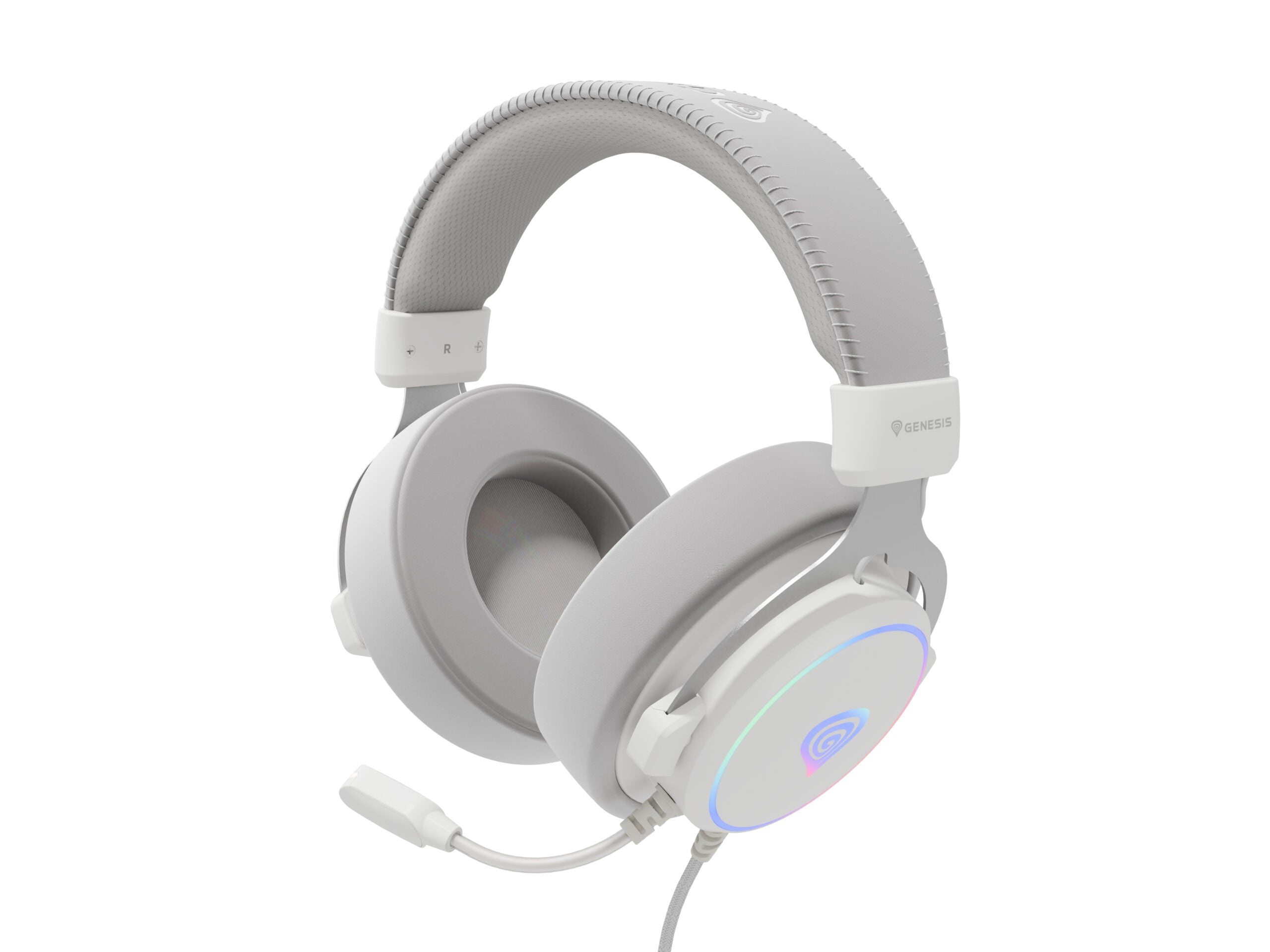 Casti cu fir Genesis Neon 764 alb "NSG-2170"