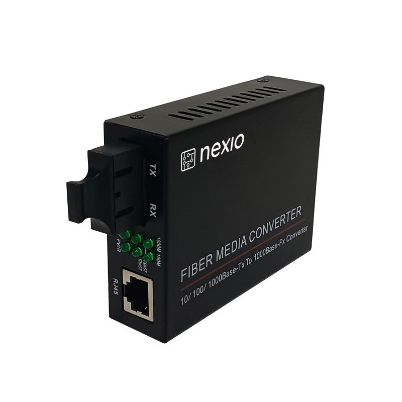 Mediaconvertor 10/100/1000M, Dual Fiber 1310nm, SM, 20km, SC - NEXIO "NX-1000N-SD-20"