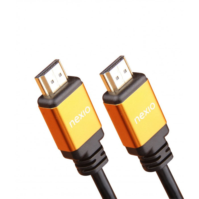 Cablu HDMI, V2.1, tata-tata, 8K@60hz, 1080P, Ultra High Speed Ethernet, carcasa metalica, contacte aurite, 5m, Negru, Nexio