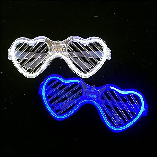 Ochelari de Petrecere cu LED, Model Inima, din Plastic, 3 Moduri de Iluminat, Marime Universala, Multicolor