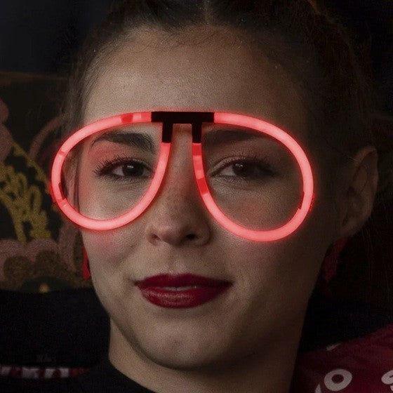 Ochelari Decorativi, din Plastic, Fluorescenti, Accesoriu Petrecere, Roz