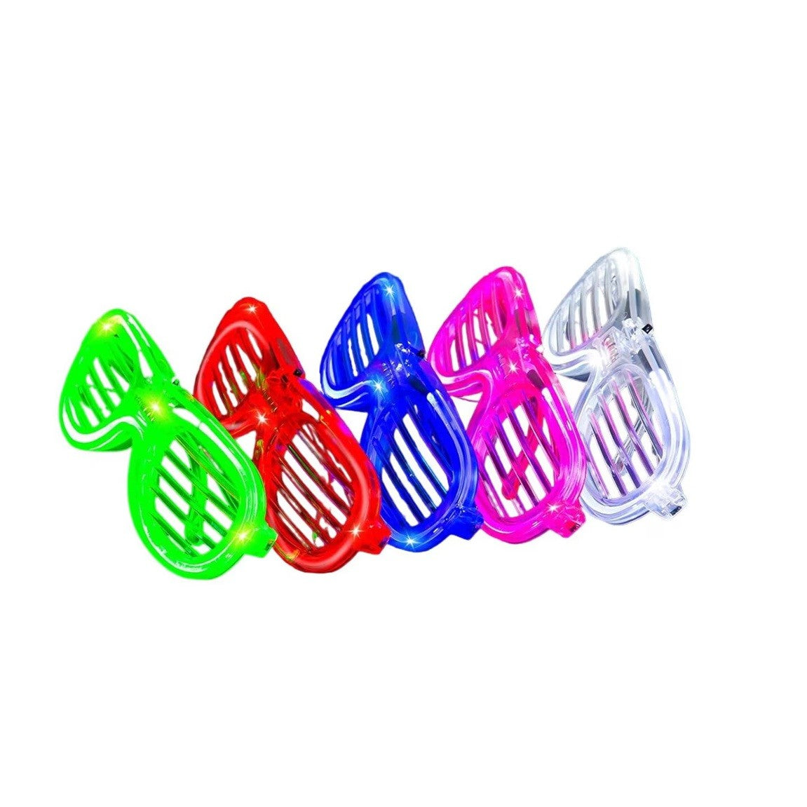 Ochelari de Petrecere cu LED, Model Grilaj, din Plastic, 3 Moduri de Iluminat, Marime Universala, Multicolor