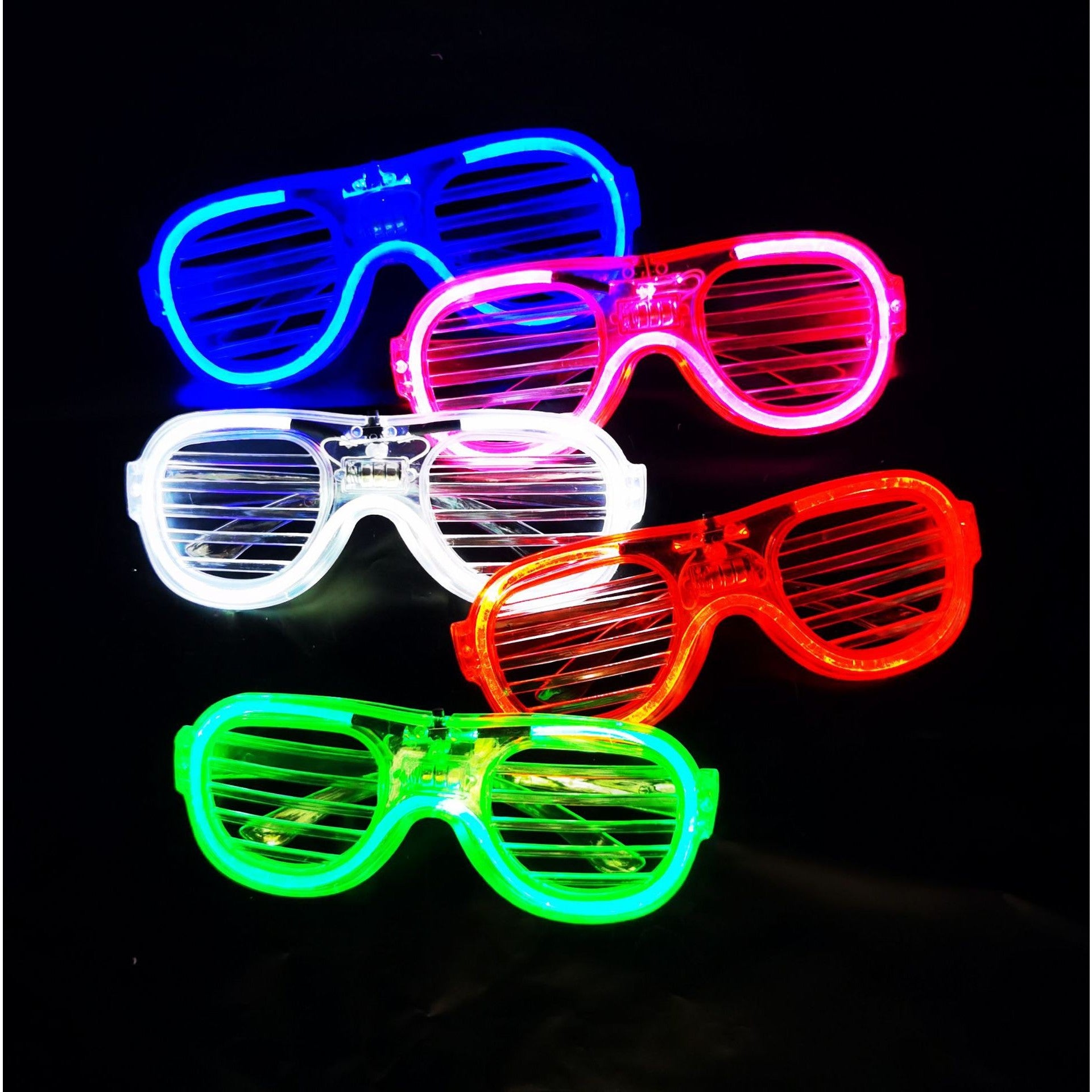 Ochelari de Petrecere cu LED, Model Grilaj, din Plastic, 3 Moduri de Iluminat, Marime Universala, Multicolor